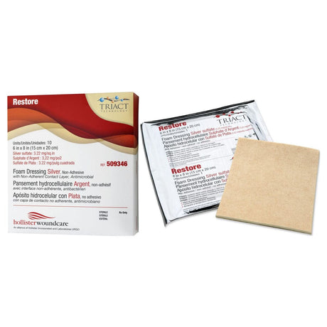 Image of Urgo Restore® Foam with Silver Wound Dressing, Non-Adhesive; without Border, 6" x 8"