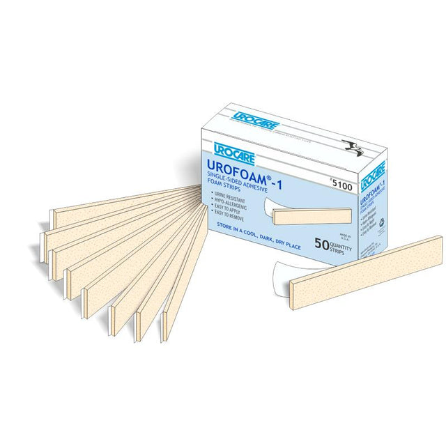 Image of Urocare® Urofoam Adhesive Foam Strips 1/8" x 1"W x 5-3/4"L - Box of 50