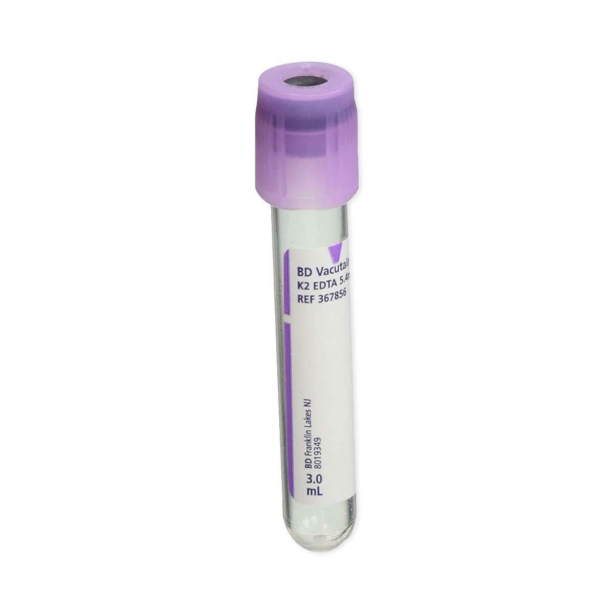 Image of Vacutainer Plus Plastic Whole Blood Tube with Lavender Hemogard Closure 3 mL, 13 mm x 75 mm