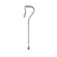 Image of Walking Cane with Offset Handle with Foam Rubber Grip, Silver