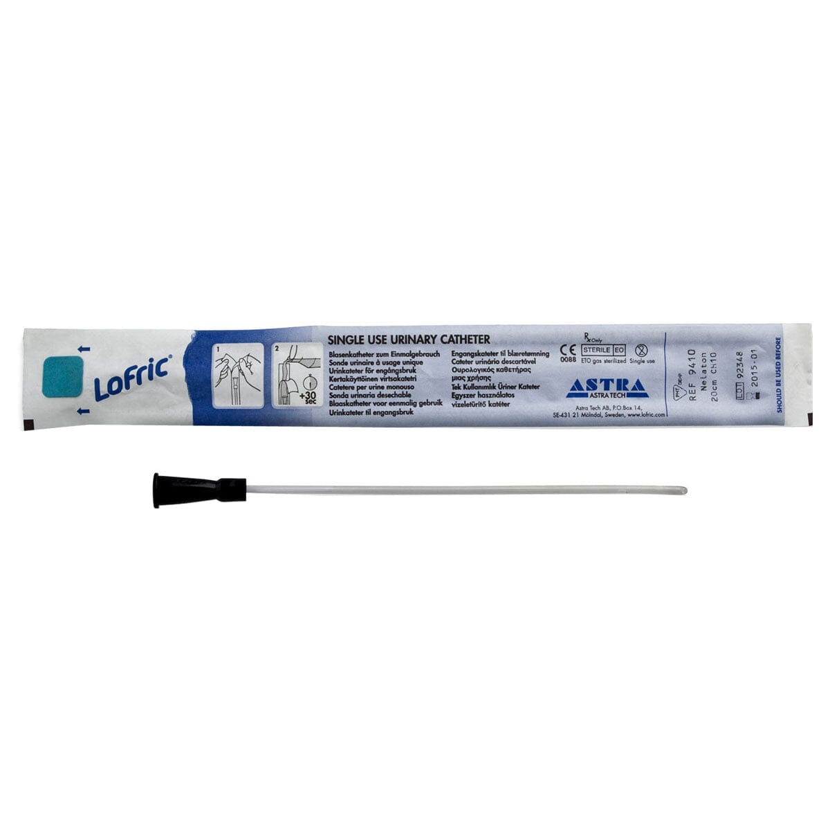 Wellspect LoFric® Hydrophilic Catheter, Female Length, Straight Tip, 1