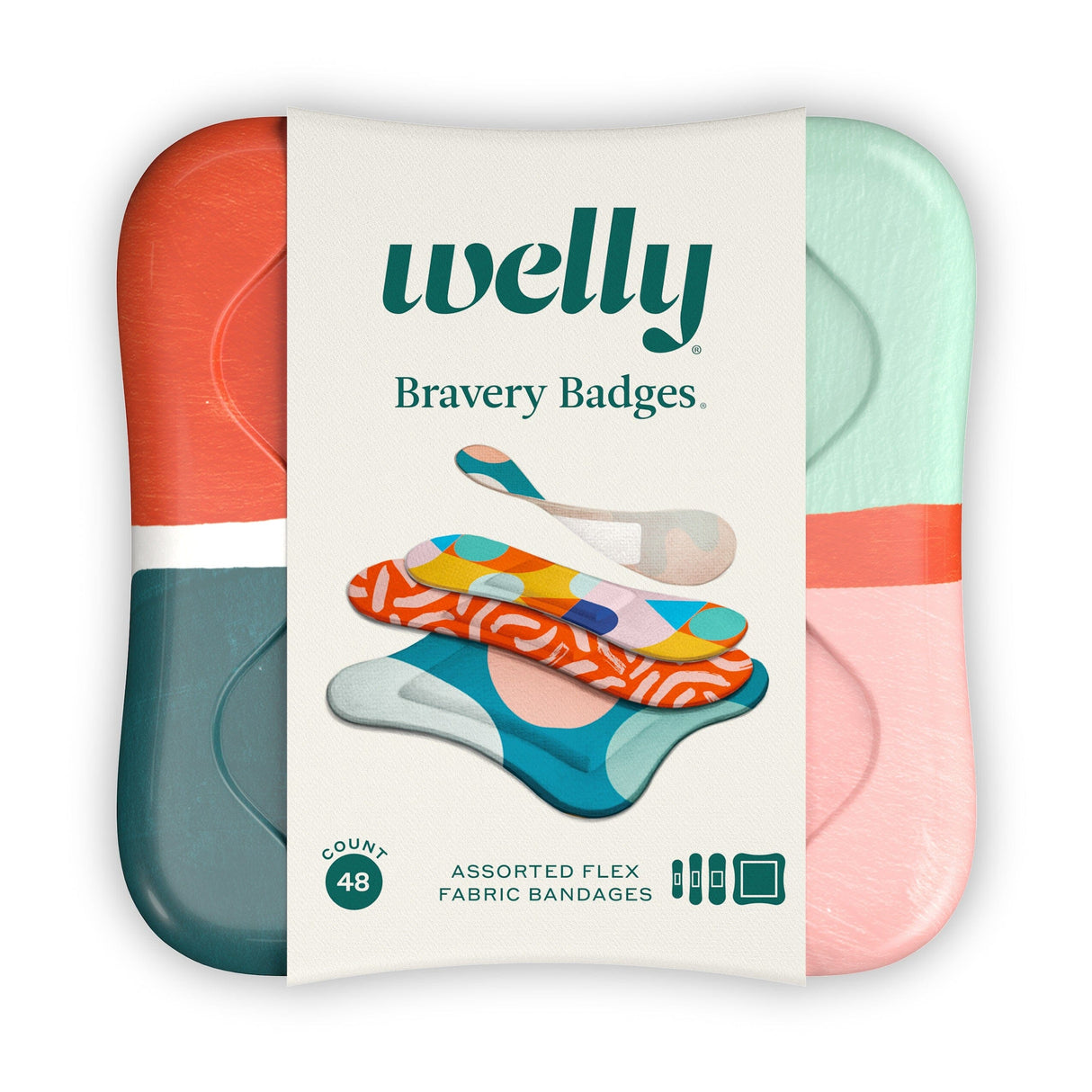 Image of Welly Health Block Geo Adhesive Bandages, 48 ct