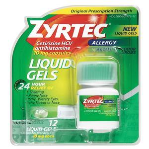 Image of Zyrtec Allergy Liquid Gels, 10 mg Capsule, 25 Count