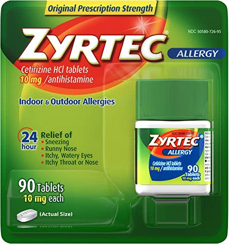 Image of Zyrtec Allergy Relief Tablets, 10mg, 90 ct